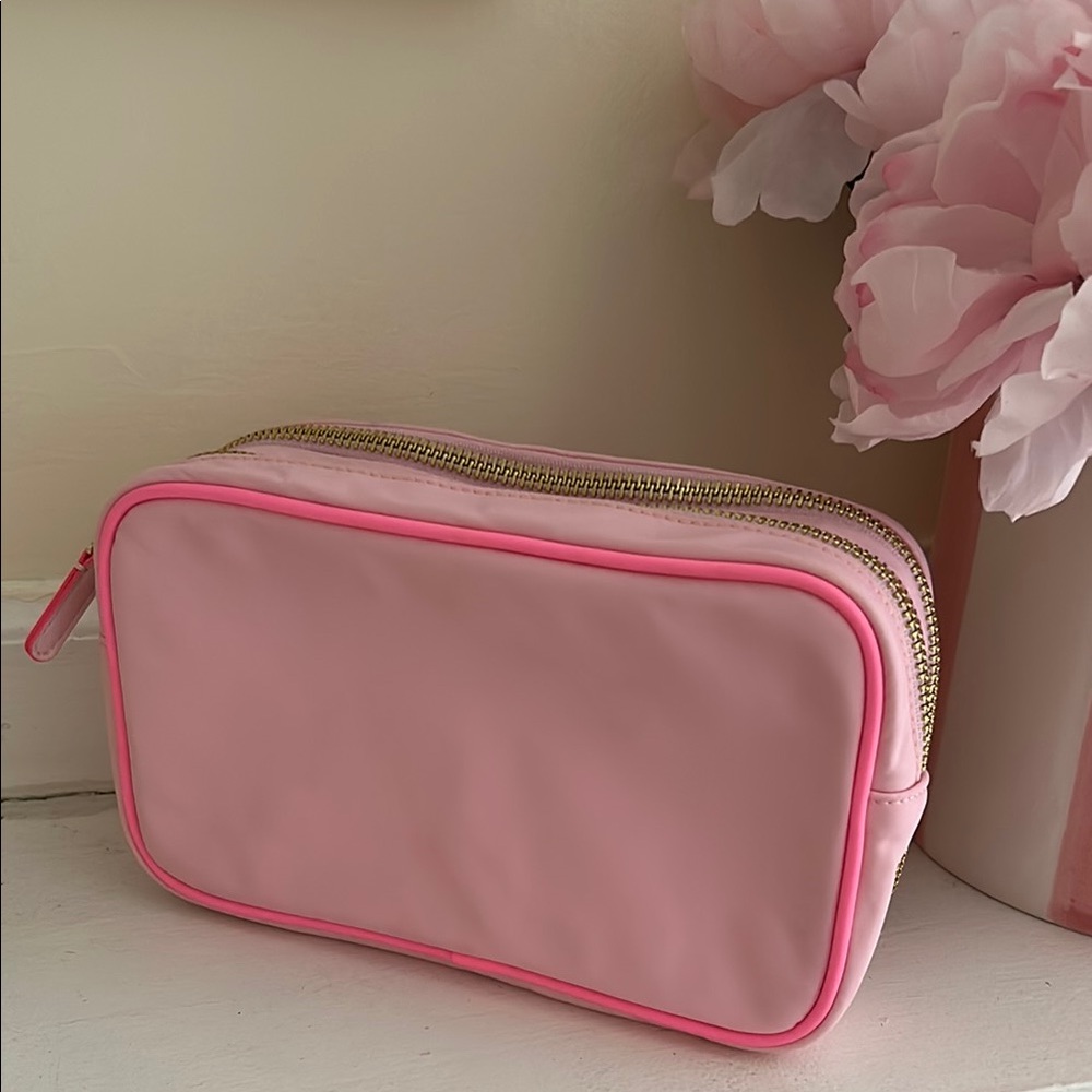 Stoney Clover Lane Pink Flamingo Bubblegum Double Zip Pouch